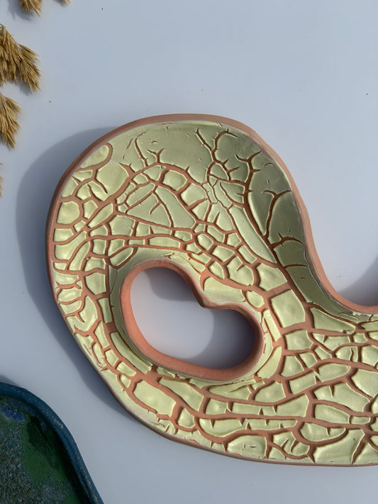 Peach og gult vægophæng