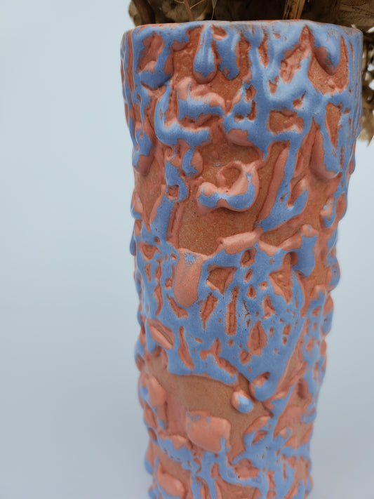 Lille orange og blå smeltevase