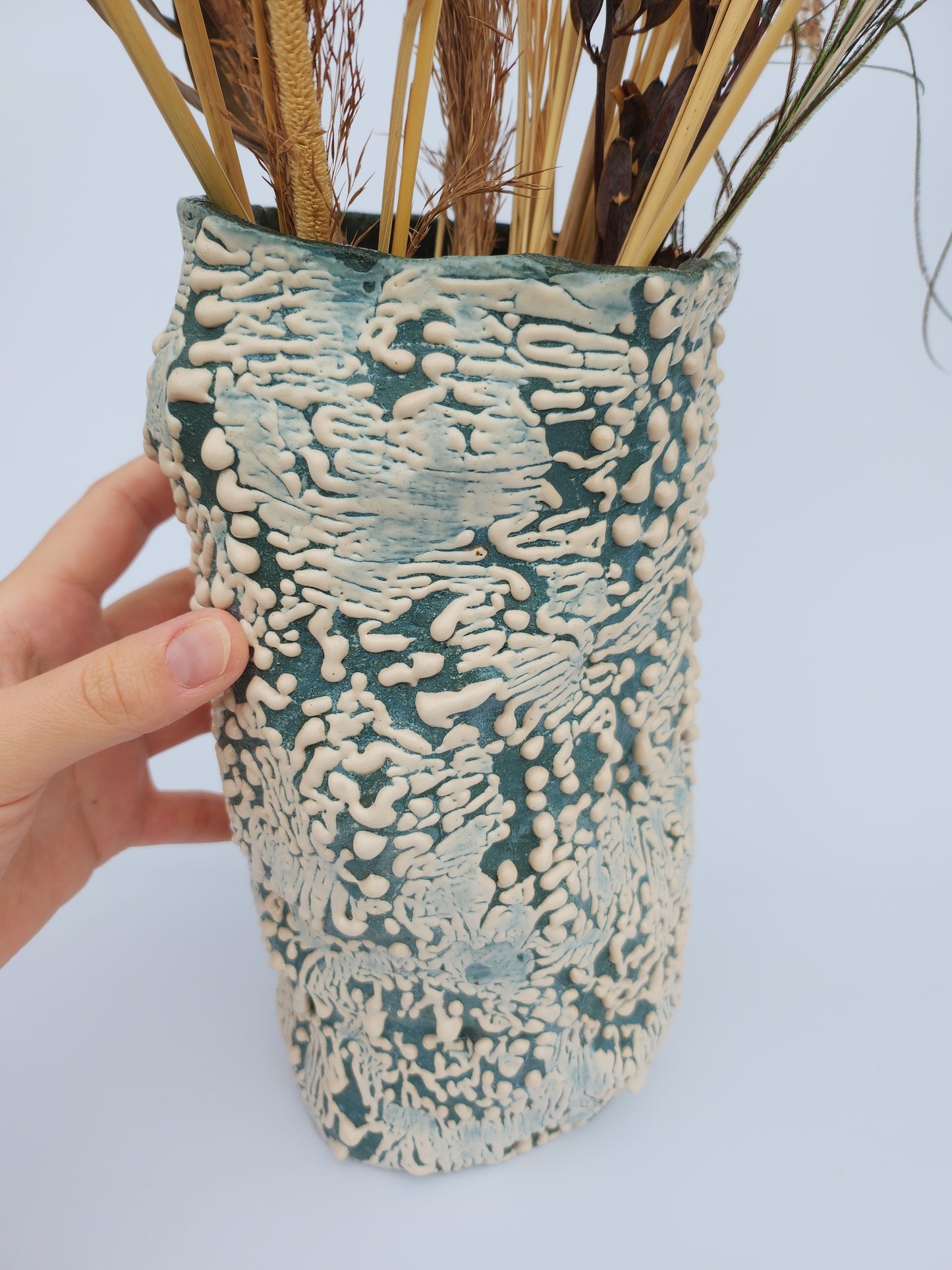 Stor beige smeltevase